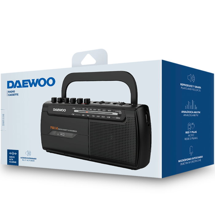 Daewoo DW1108 Radio Cassete AM/FM Negra